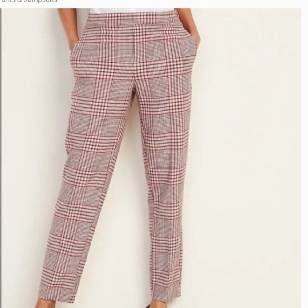 Old Navy Pink Plaid Pull On Pants 2P
